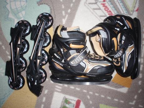 Brusle 2v1 dětské led/kolečka nastavitelné 35-38., sulov,35