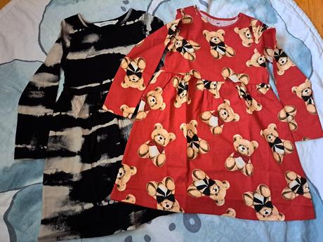 2x šaty dlouhý rukáv, h&m,110