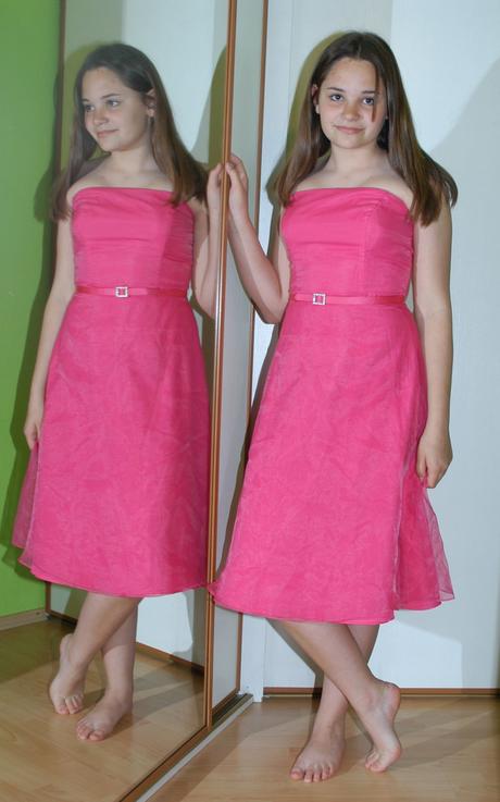 Slavnostní společenské růžové šaty i do tanečních, 36