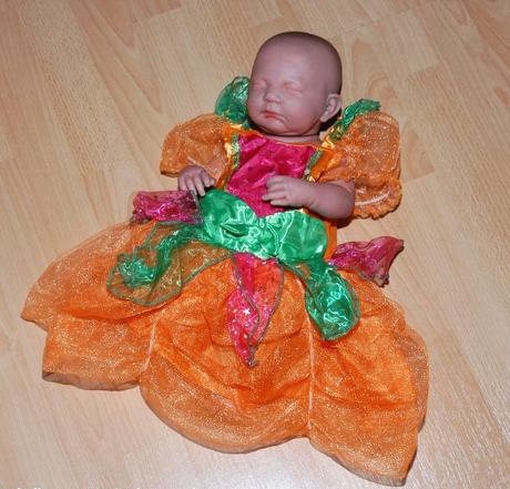 Karnevalové šaty kostým dýňová víla na halloween, 