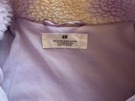 Plyšová bunda, h&m,140