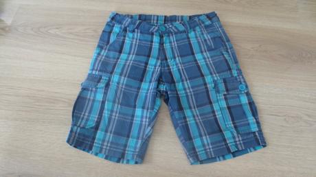 Plátěné kostkované kraťasy 128/134, lewro,128