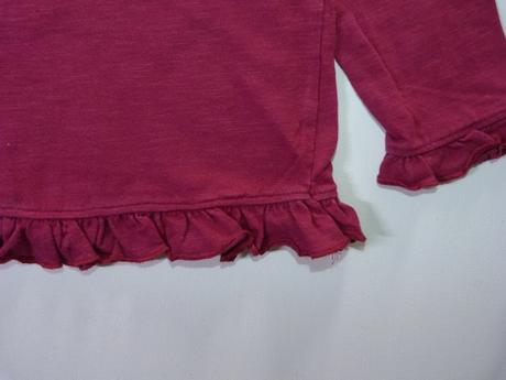 Vínové bavlněné tričko s volánky vel.110, nutmeg,110