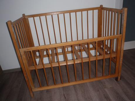 Postýlka dětská s matrací dřevěná přírodní., šířka (cm): 60,délka (cm): 120