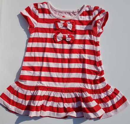 C139 dívčí šaty s krátkým rukávem mašle vel. 80, next,80