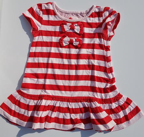 C139 dívčí šaty s krátkým rukávem mašle vel. 80, next,80