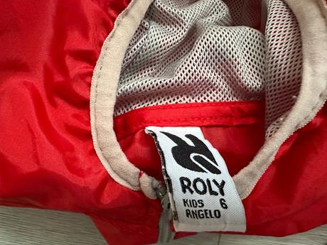 Dívčí červená cyklistická bunda, vel. 116 (6 let), roly,116