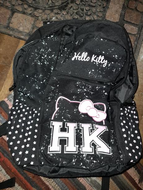 Batoh hello kitty černý stylový pro holku, 