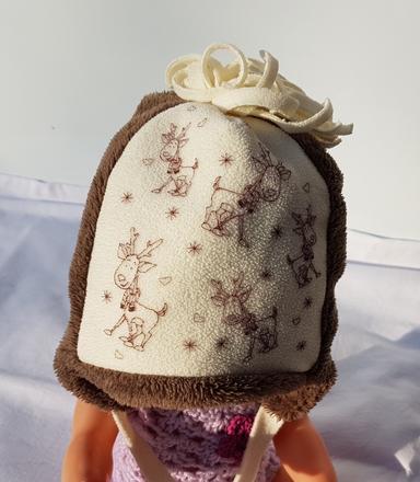 C64 dívčí / chlapecká huňatá zimní čepice v. 74-80, 74