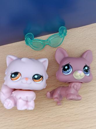 Lps pejsek corgi + růžová kočička + brýle, 