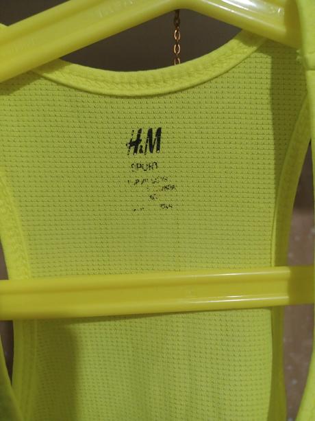 Neon žluté sportovní tílko top h&m, h&m,164