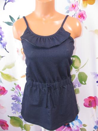 Tmavě modré elastické letní mini šaty, 152