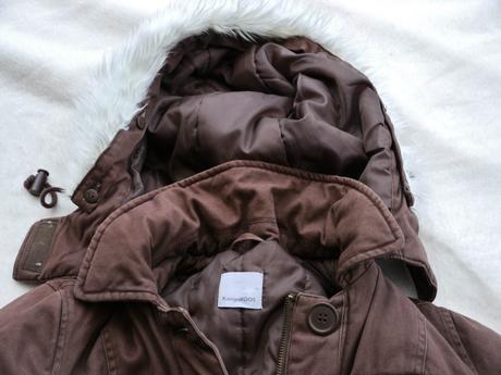 Hneda prosivana bavlnena bunda s kapucou, 34