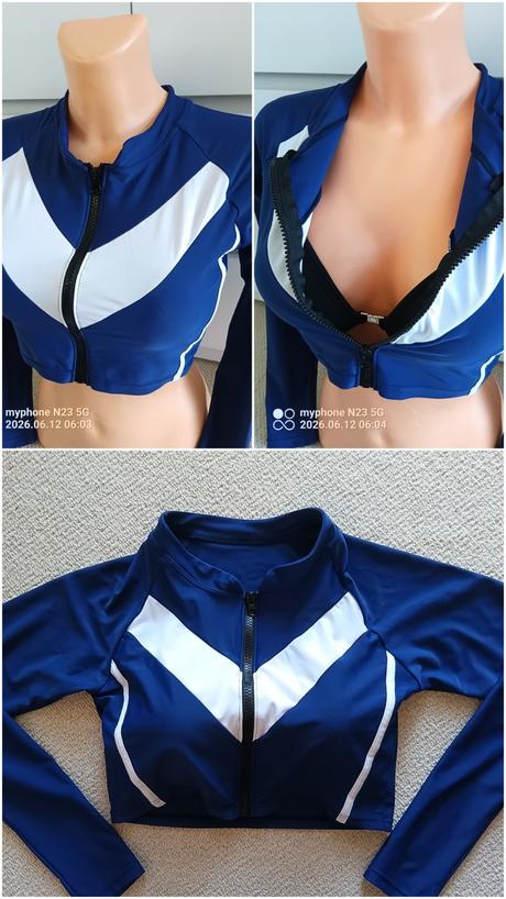 Crop top mikina s push up podprsenkou zn."aiosnuo", l