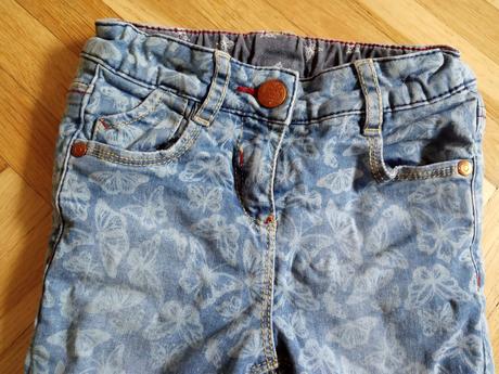 Podšité slim rifle s motýlky, palomino,92