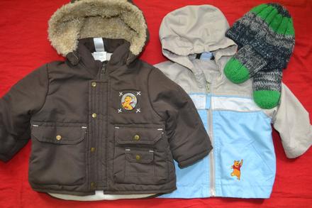 Zimní set-bunda v.68,rukavice a čepice, disney,68