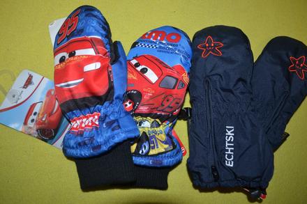 2x kvalitní šusťákové rukavice palčáky 3-4r., disney,98 / 104 / 110