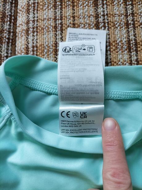 Plavkové triko s uv, h&m,98