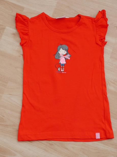 Cervene tricko s volanky a holcickou, kids,128