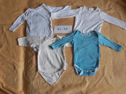 Dětské body bodýčko dlouhý rukáv bílé modré pruhov, 62