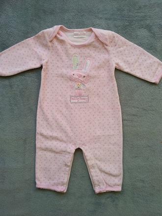 Froté overálek se zajíčkem zn. baby pink, 68