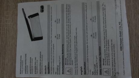 Paková řezačka papíru a4 plechová hsm, 