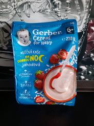 GERBER Cereal mléčná kaše jahodová na dobrou noc