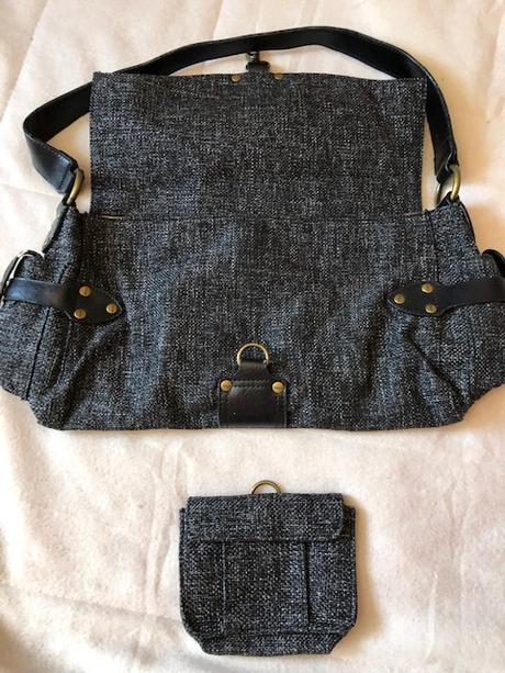 Sedo cerna kabelka s odepinaci penezenkou, mango