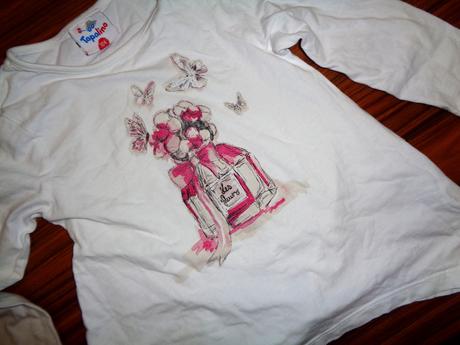 Bílé romantické cípaté tuničkové tričko, topolino,104