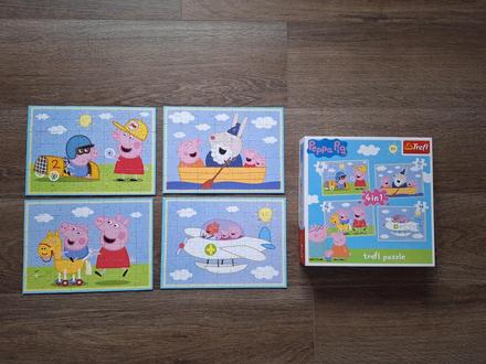 Puzzle pepa pig trefl 4v1, top stav,
