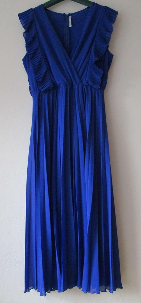 Dámské šaty midi plisované modré numoco xl 42, 42 / xl
