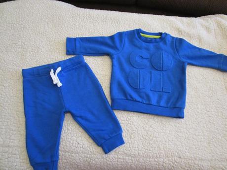 Oteplená modrá bavl. souprava, v. 62, zn. f&f, f&f,62