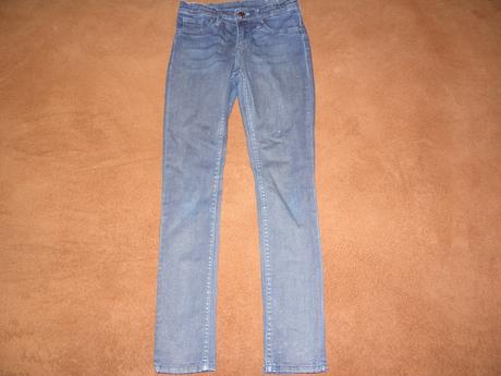 Dívčí třpytivé rifle / džíny zn. h&m vel.122, h&m,122