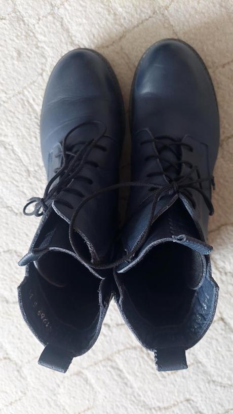 Modré kožené zateplené boty, vel. 39, 39