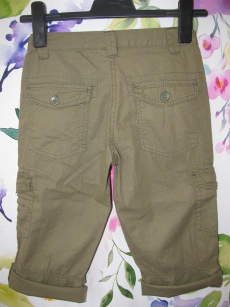 Dívčí plátěné capri khaki kalhoty, 140