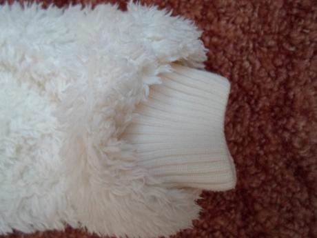 Bílá chlupatá bunda bundička kabátek chlupatka, f&f,104