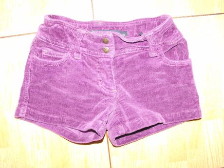 Fialové menčestrové šortky, mini boden,116