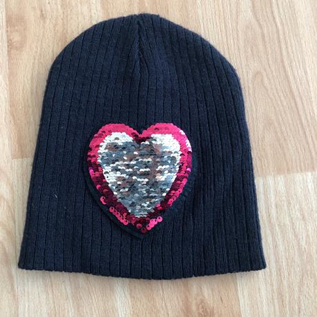 Modra cepice zimni srdce s paijetkami kun topolino, topolino,110