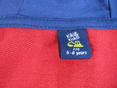 Bavlněná červená mikina s kapucí, kiki&koko,116