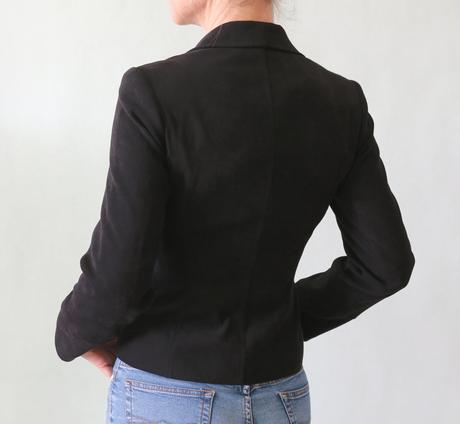 Černé semišové sako petite collection vel.32, xs
