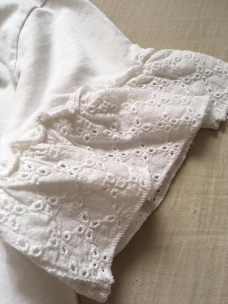 Bílé tričko s krajkovými rukávy, f&f,158