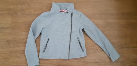 Šedá mikina zn. h&m s zipem nakřivo vel. 116, h&m,116