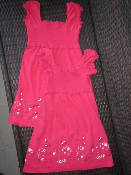 2x rúžové šaty , lupilu,104, 104