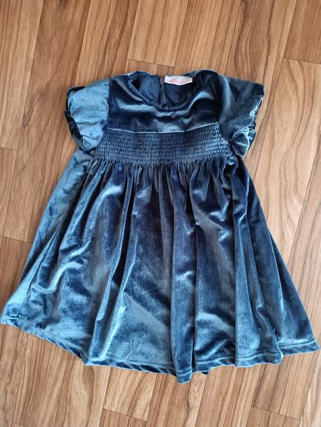 Sametové vánoční modré šatičky,  so cute, vel. 92, 92