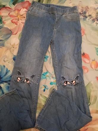 Džíny s kočičkou, h&m,140