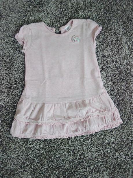 Světle růžová tunika s volánky a aplikací, f&f,74