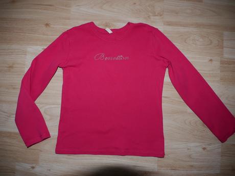 Benetton ruzovo malinovo cerneve barvy 122/128, benetton,122