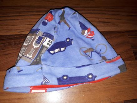Jarní, podzimní čepice s auty modrá vel. 74, 74