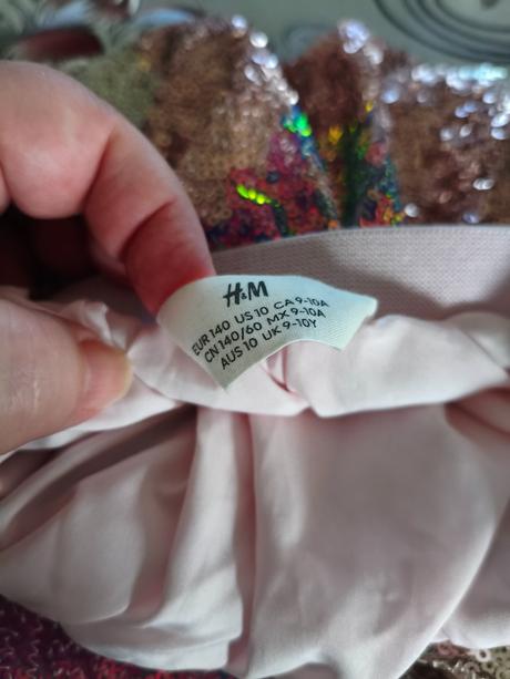 Sukně lesklá flitrová, h&m,134