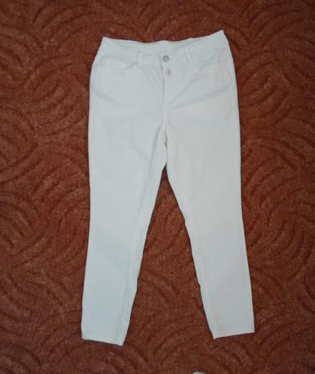 Bílé kalhoty rifle džíny 7/8, 38